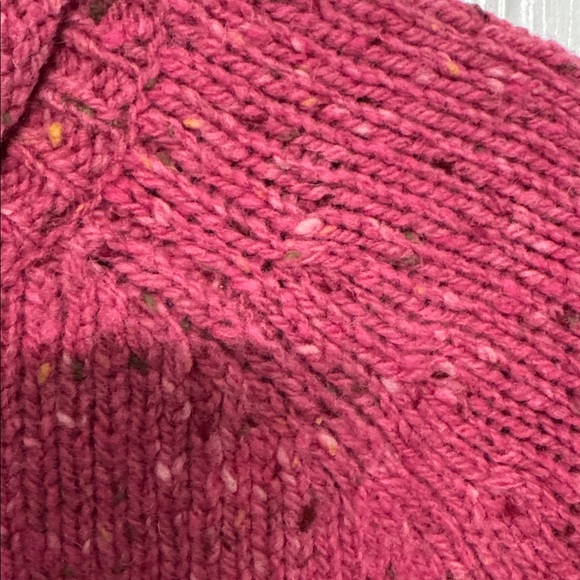 Aran Woollen Mills Brackloon Tweed Roll neck Sweater Pink 100% Wool Size Large - Picture 5 of 15